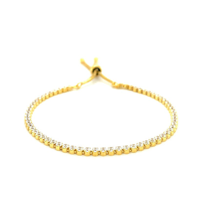 Adjustable Tennis Style Bracelet with Cubic Zirconia in Sterling Silver Bids.com