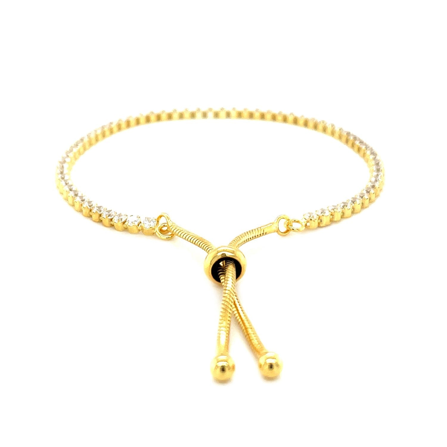 Adjustable Tennis Style Bracelet with Cubic Zirconia in Sterling Silver Bids.com