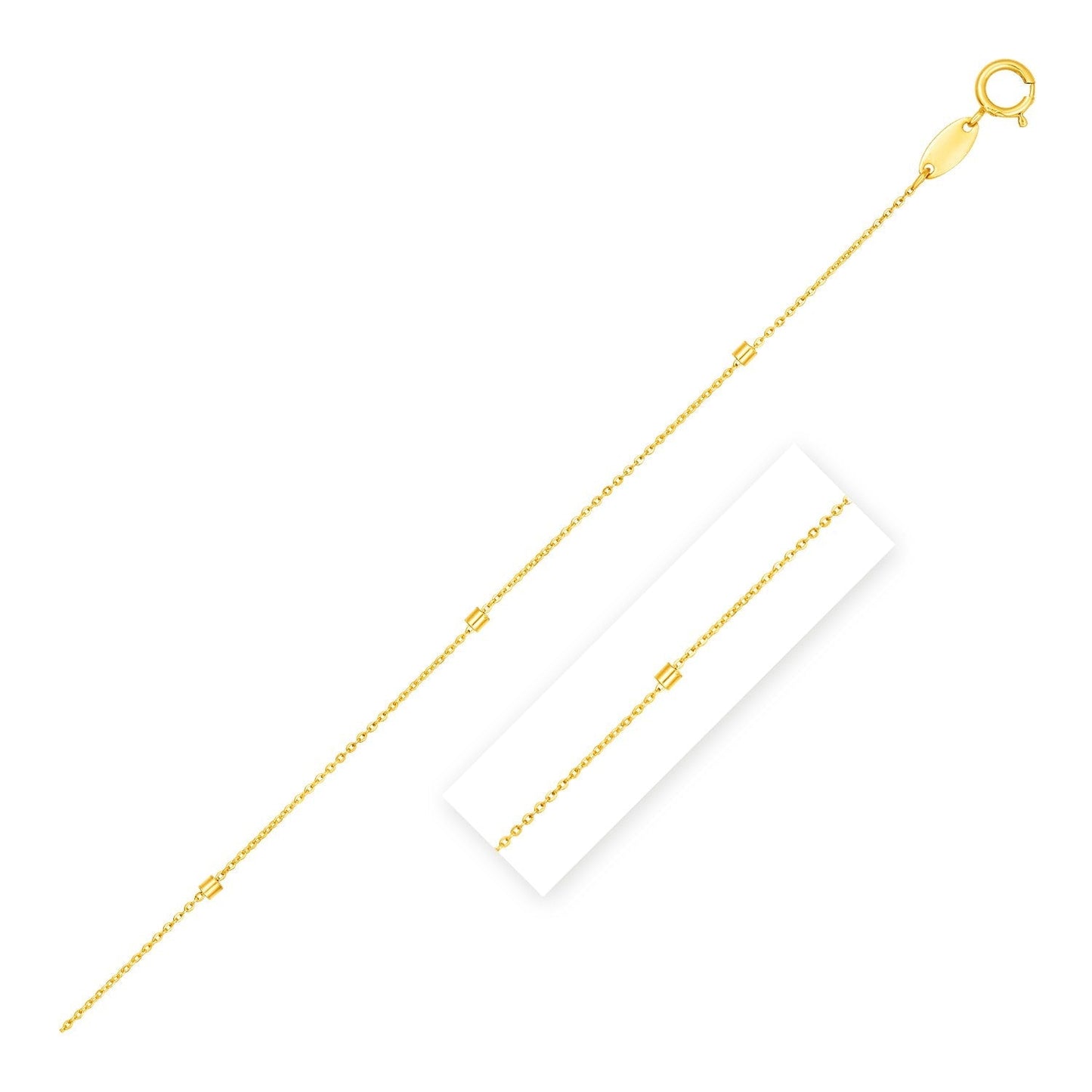 Bead Links Pendant Chain in 14k Yellow Gold (1.5mm) Bids.com
