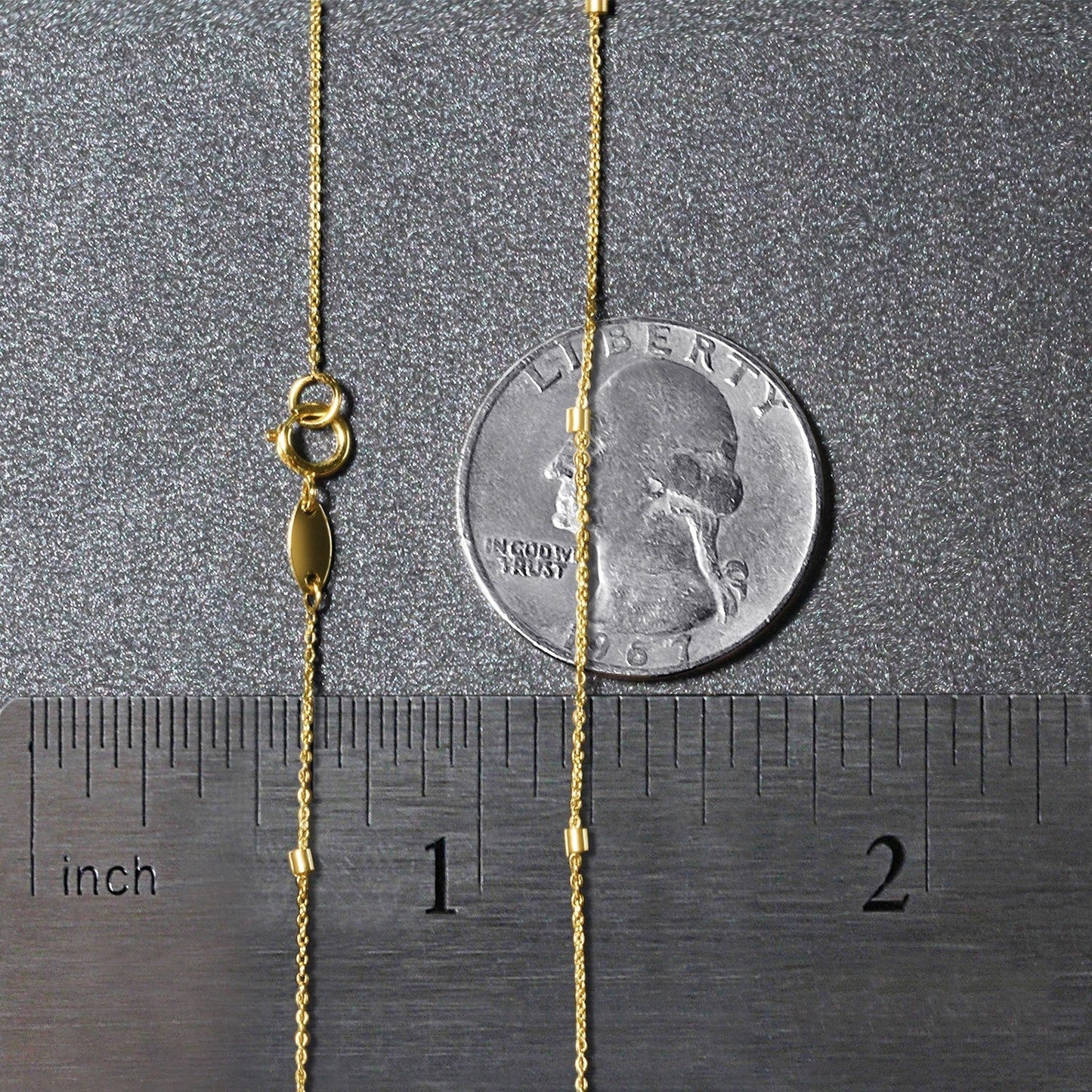 Bead Links Pendant Chain in 14k Yellow Gold (1.5mm) Bids.com