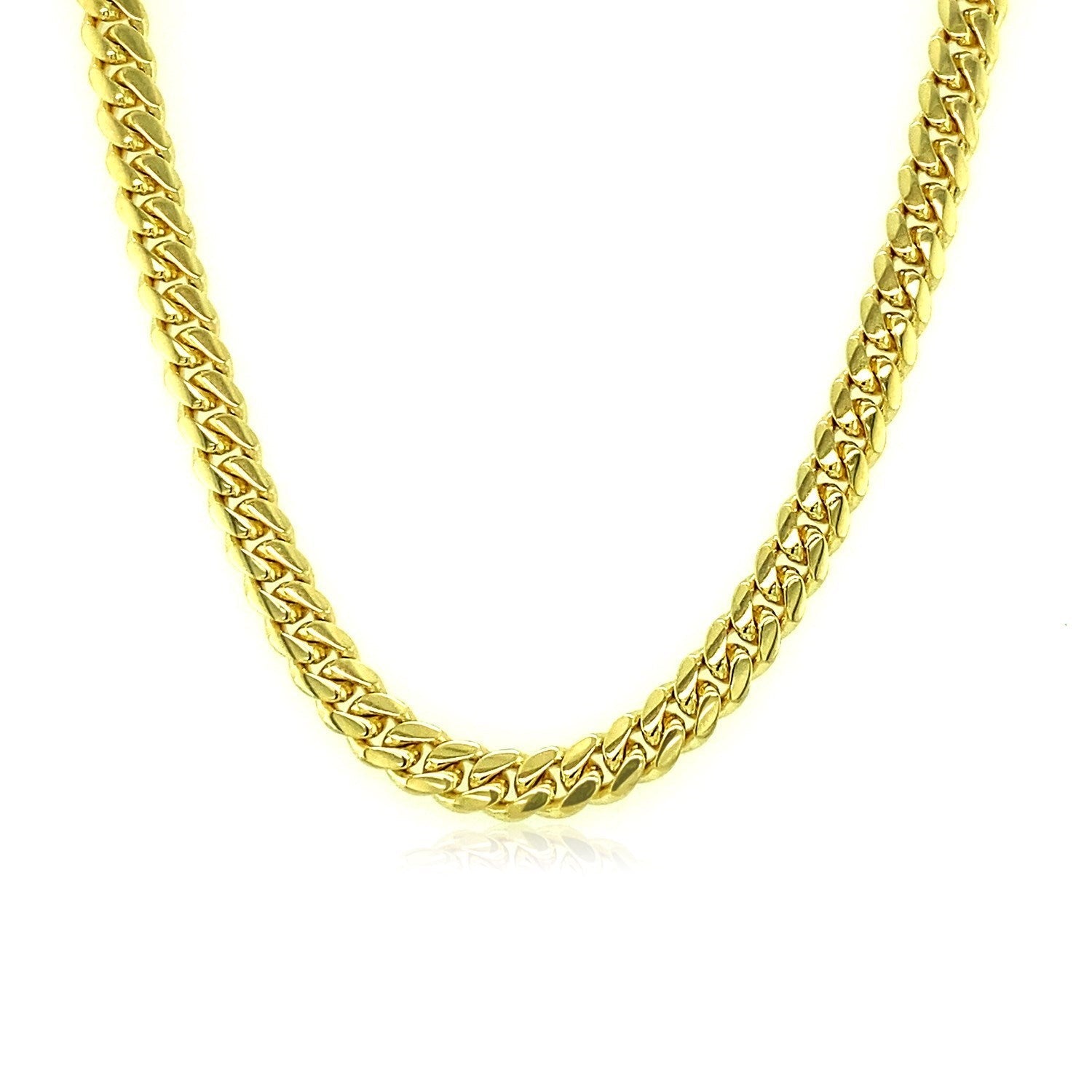 3.9mm 10k Yellow Gold Classic Miami Cuban Solid Chain Bids.com
