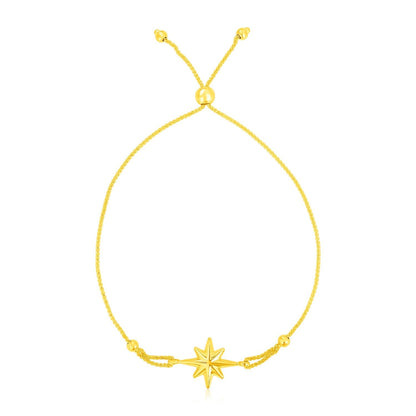 14k Yellow Gold Adjustable Bracelet with Star Bids.com