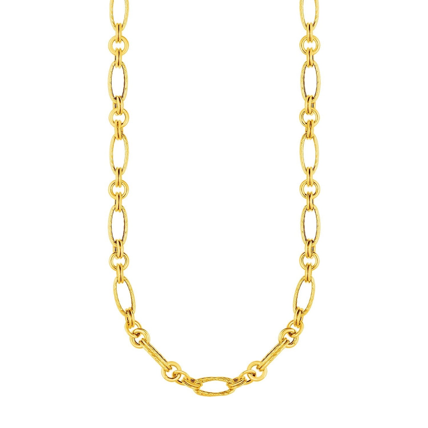 14k Yellow Gold Twisted and Polished Link Necklace Bids.com