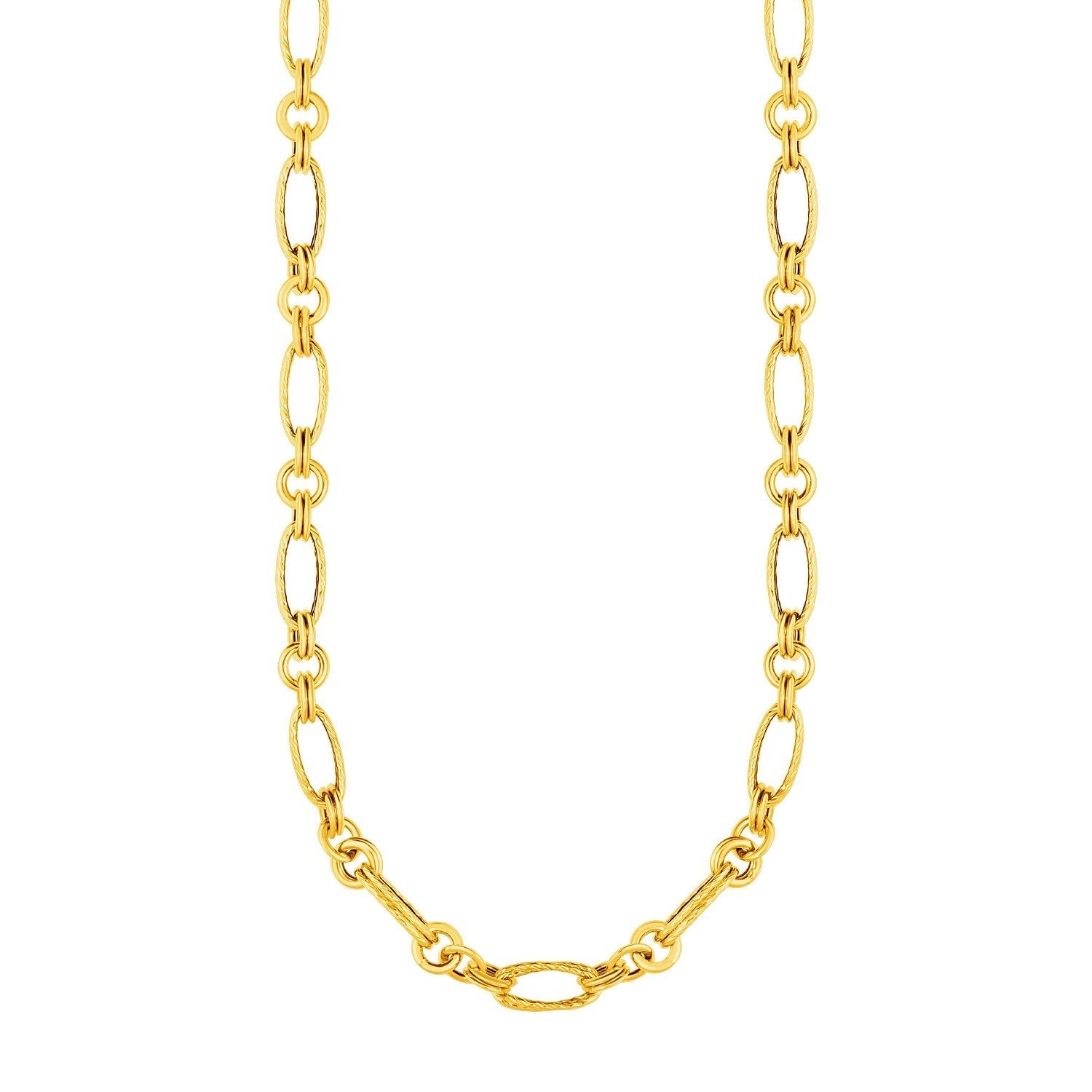 14k Yellow Gold Twisted and Polished Link Necklace Bids.com