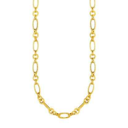 14k Yellow Gold Twisted and Polished Link Necklace Bids.com