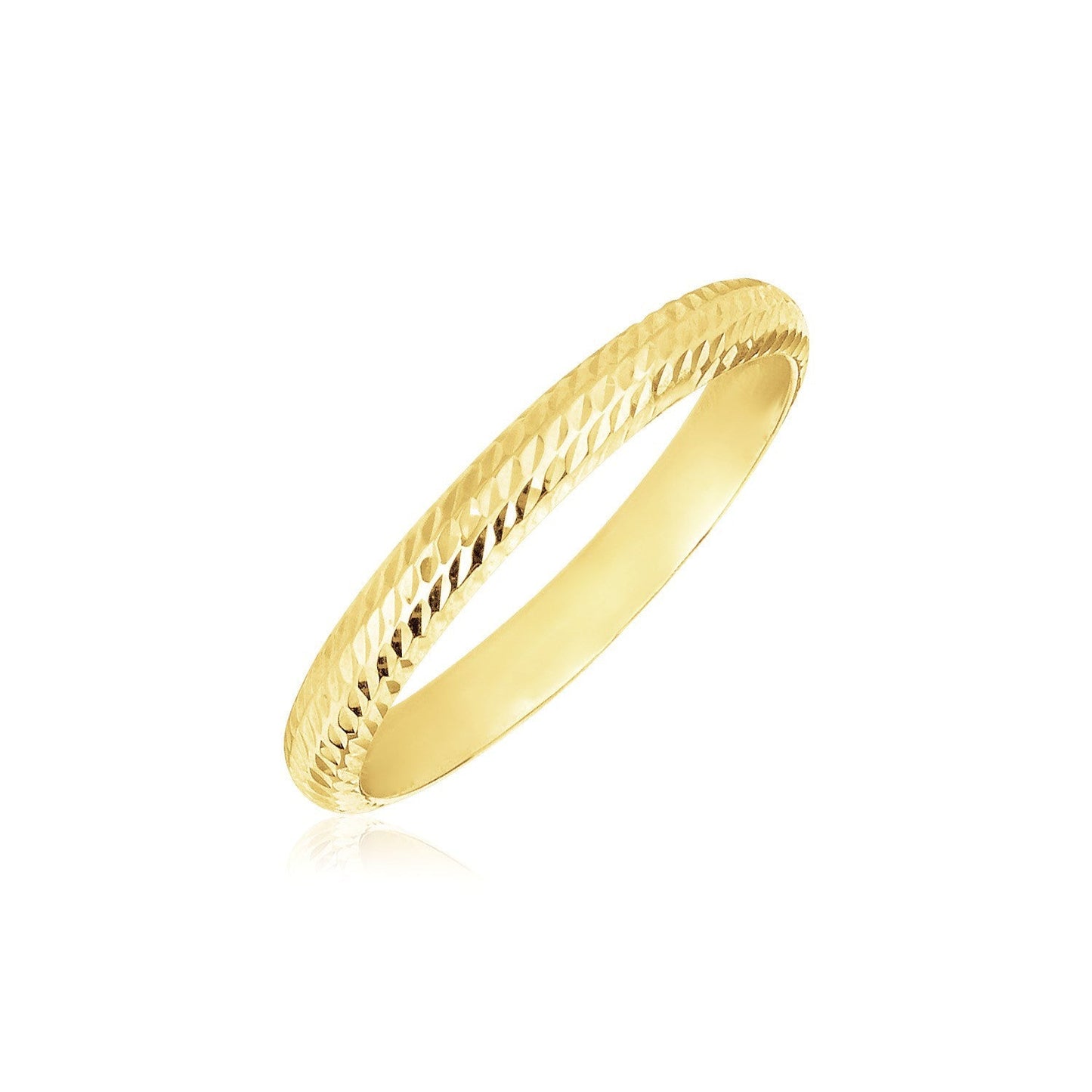 14k Yellow Gold Textured Comfort Fit Wedding Band Bids.com