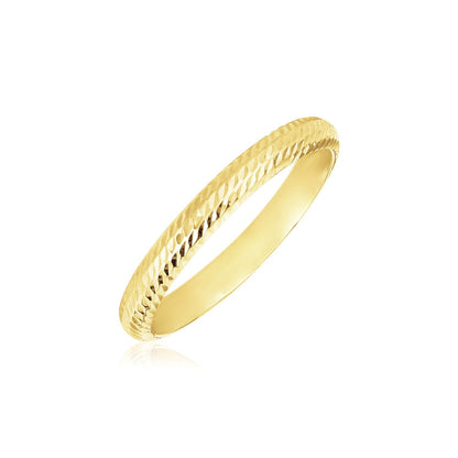 14k Yellow Gold Textured Comfort Fit Wedding Band Bids.com
