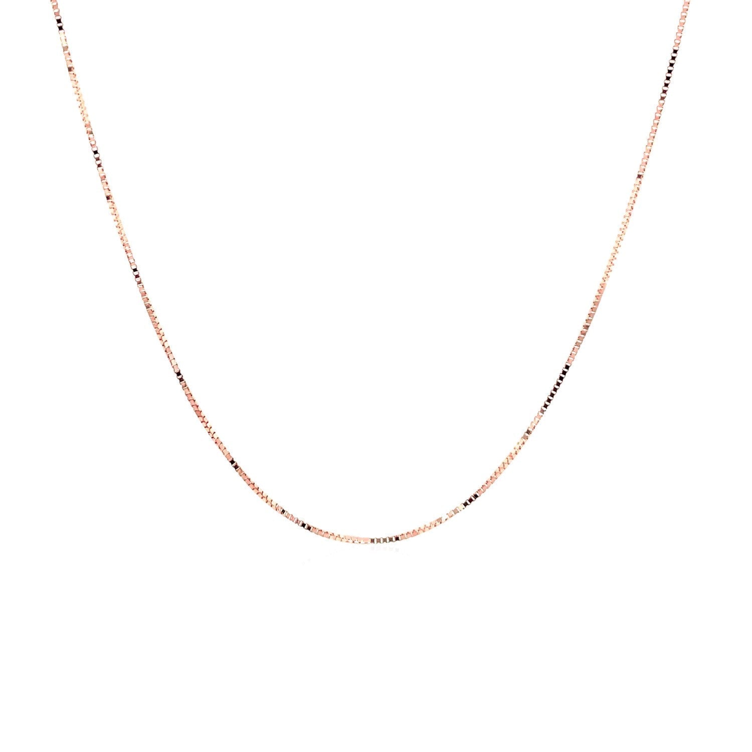 14k Rose Gold Classic Box Chain 0.4mm Bids.com