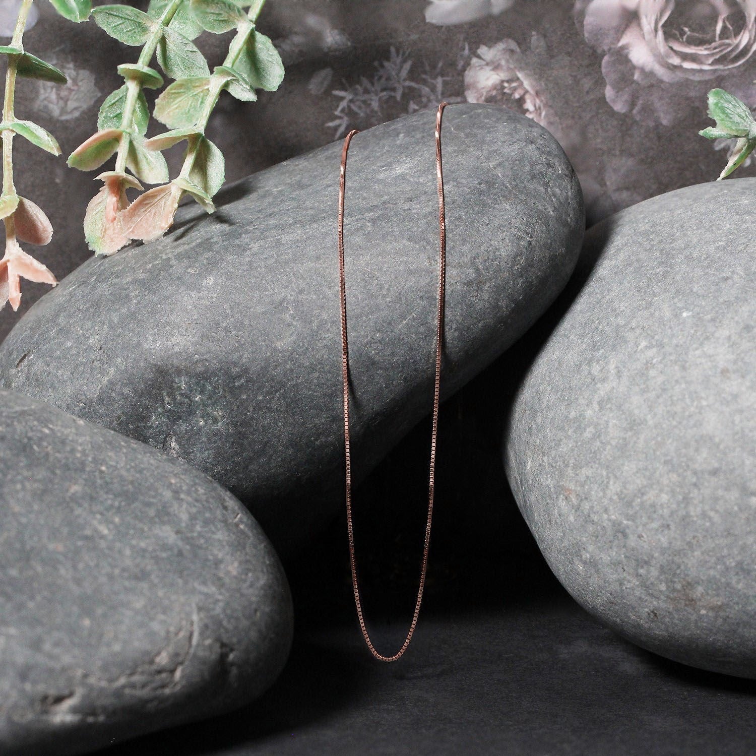 14k Rose Gold Classic Box Chain 0.4mm Bids.com