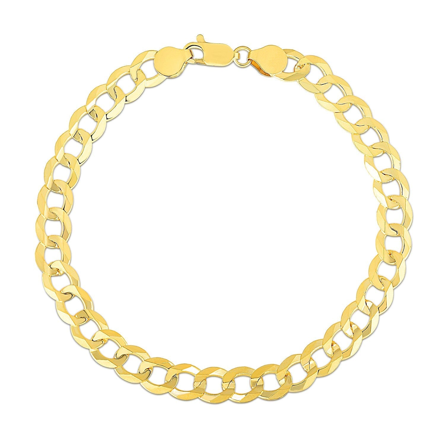7.0mm 10k Yellow Gold Curb Bracelet Bids.com