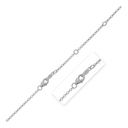 Double Extendable Cable Chain in 14k White Gold (1.40 mm) Bids.com