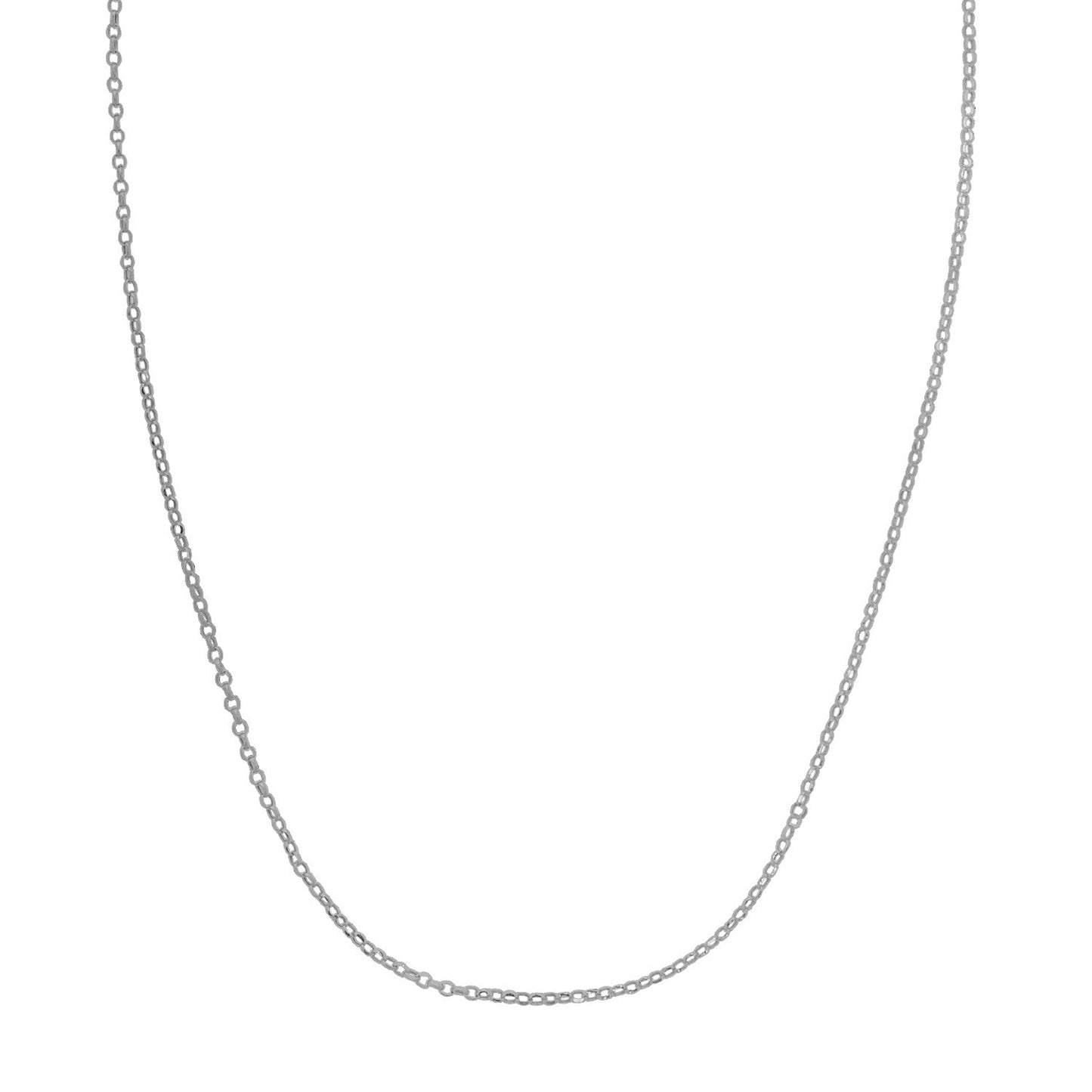 Double Extendable Cable Chain in 14k White Gold (1.40 mm) Bids.com