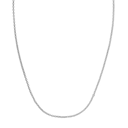Double Extendable Cable Chain in 14k White Gold (1.40 mm) Bids.com