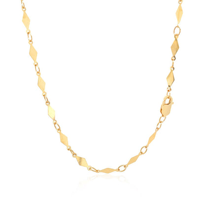 14K Yellow Gold Polished Diamond Motif Chain (3.0mm) Bids.com