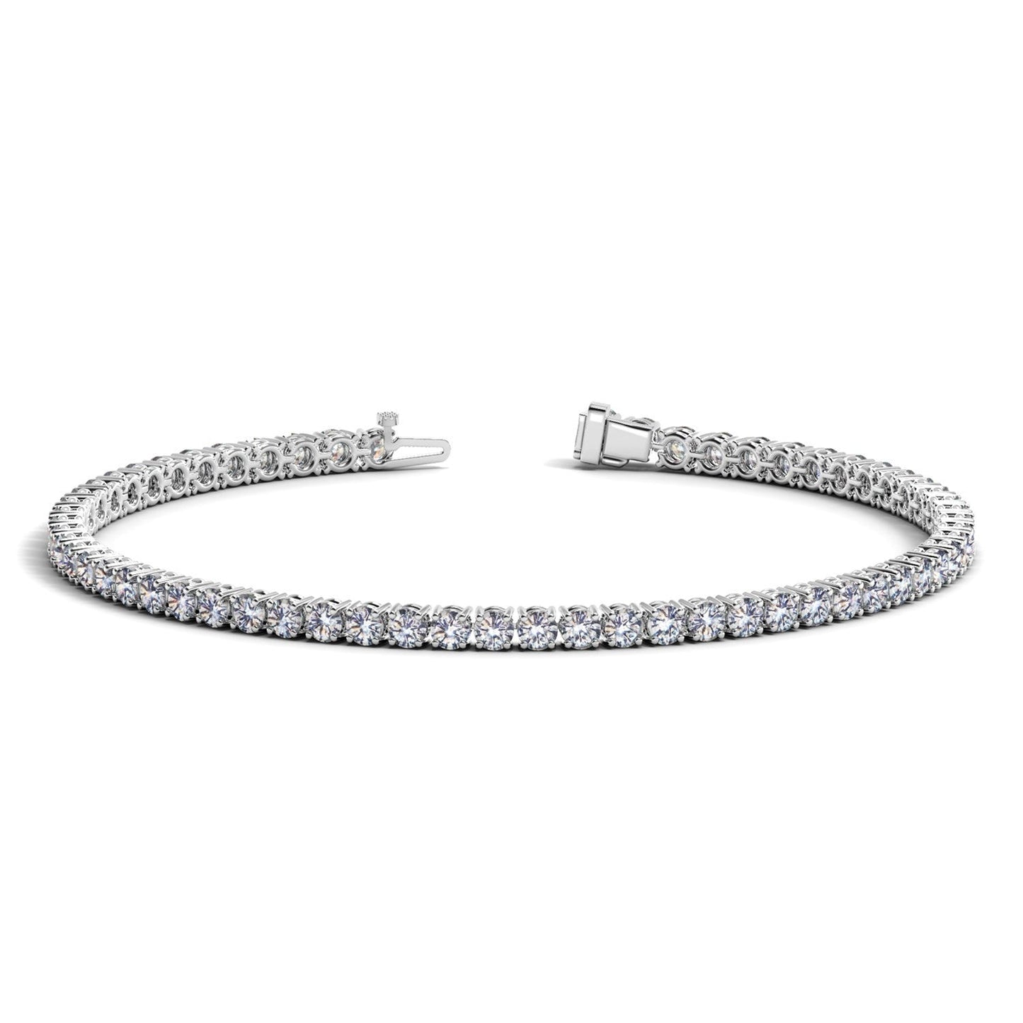 Lab Grown Round Diamond Tennis Bracelet in 14k White Gold (4 cctw F/G  VS2/SI1) Bids.com