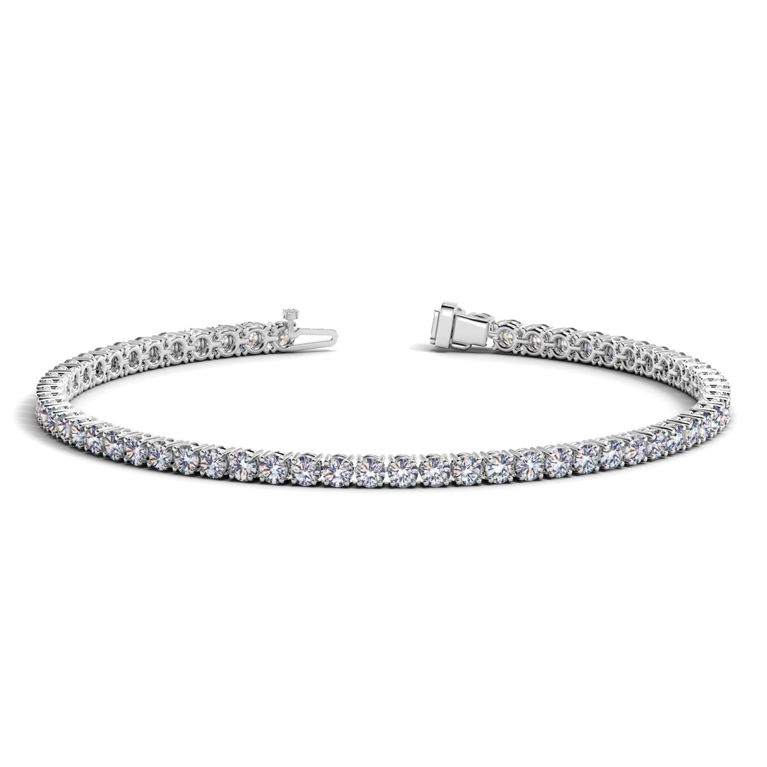 Lab Grown Round Diamond Tennis Bracelet in 14k White Gold (4 cctw F/G  VS2/SI1) Bids.com