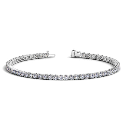 Lab Grown Round Diamond Tennis Bracelet in 14k White Gold (4 cctw F/G  VS2/SI1) Bids.com