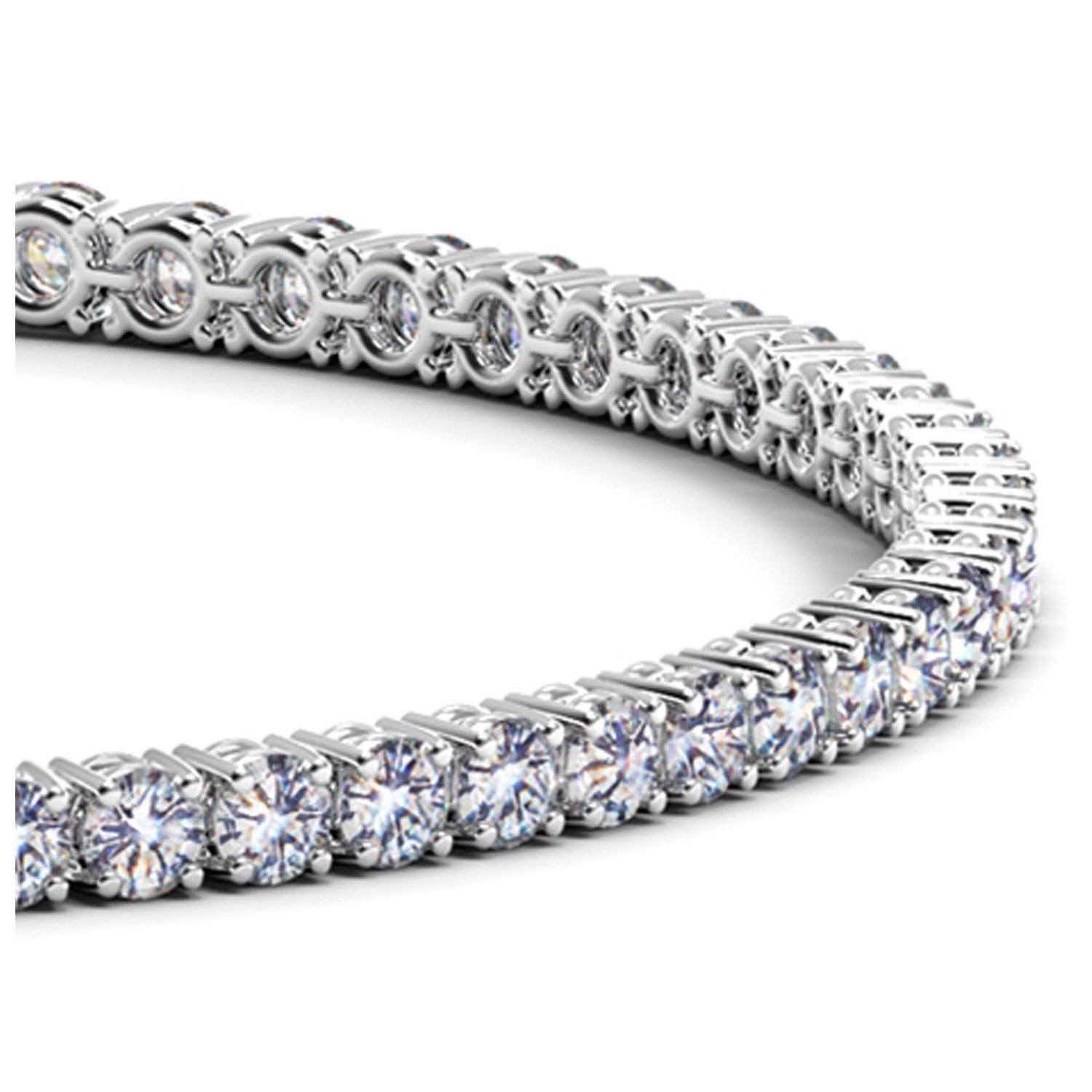 Lab Grown Round Diamond Tennis Bracelet in 14k White Gold (4 cctw F/G  VS2/SI1) Bids.com