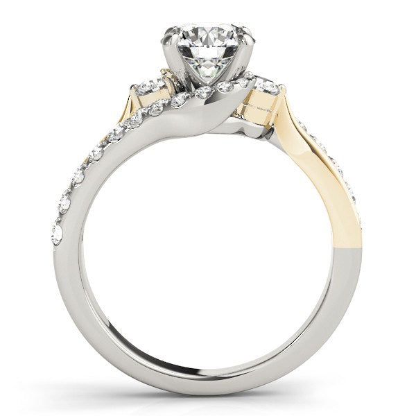 14k White And Yellow Gold Round Bypass Diamond Engagement Ring (1 1/2 cttw) Bids.com