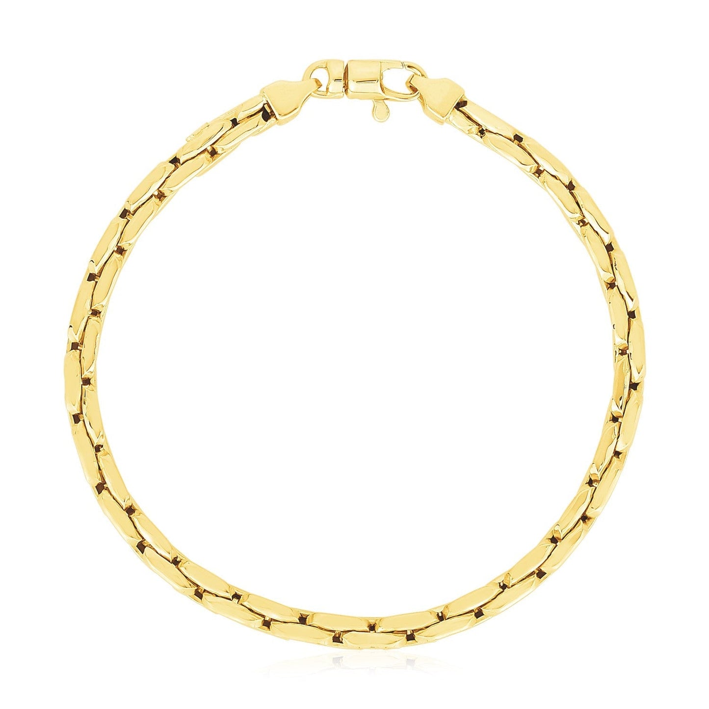 14k Yellow Gold High Polish Compressed Cable Link Bracelet Bids.com