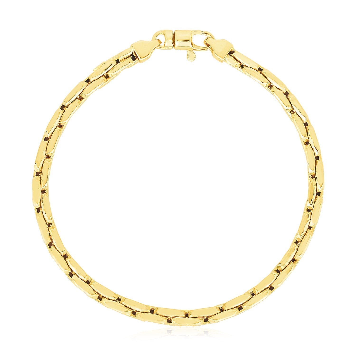 14k Yellow Gold High Polish Compressed Cable Link Bracelet Bids.com