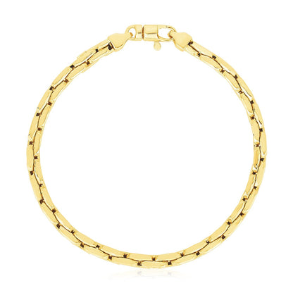 14k Yellow Gold High Polish Compressed Cable Link Bracelet Bids.com