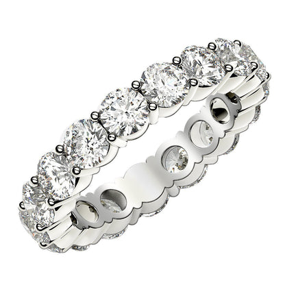 Round Cut Lab Grown Diamond Eternity Ring in 14k White Gold (3 cttw FG/VS2) Bids.com