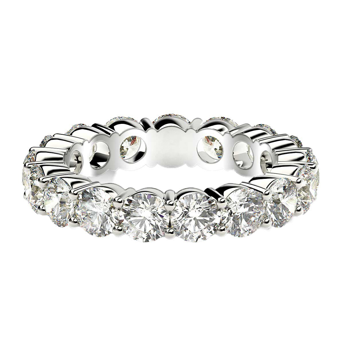 Round Cut Lab Grown Diamond Eternity Ring in 14k White Gold (3 cttw FG/VS2) Bids.com