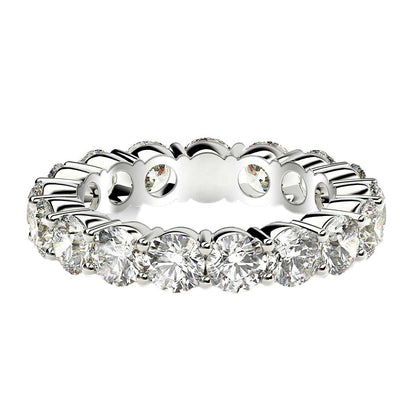 Round Cut Lab Grown Diamond Eternity Ring in 14k White Gold (3 cttw FG/VS2) Bids.com