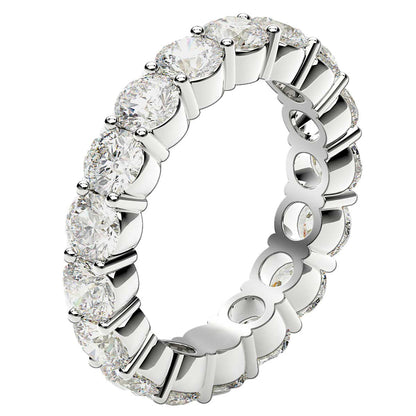 Round Cut Lab Grown Diamond Eternity Ring in 14k White Gold (3 cttw FG/VS2) Bids.com