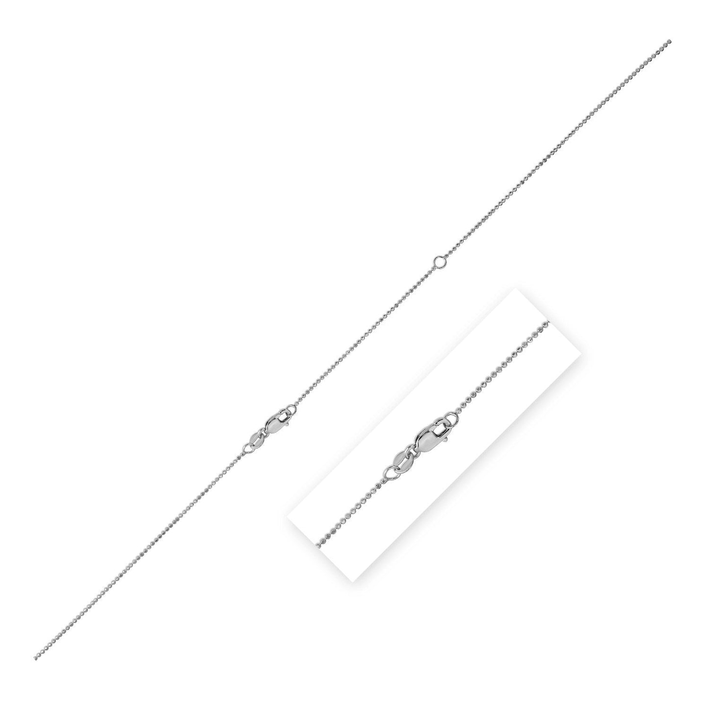 Double Extendable Bead Chain in 14k White Gold (1.00 mm) Bids.com