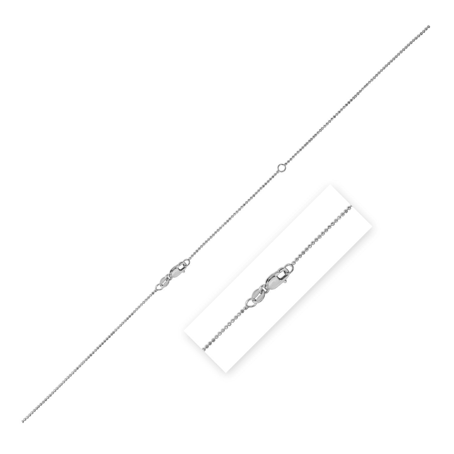 Double Extendable Bead Chain in 14k White Gold (1.00 mm) Bids.com