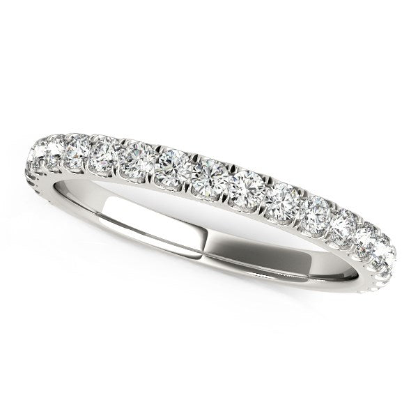 14k White Gold Round Pave Setting Diamond Wedding Band (3/8 cttw) Bids.com
