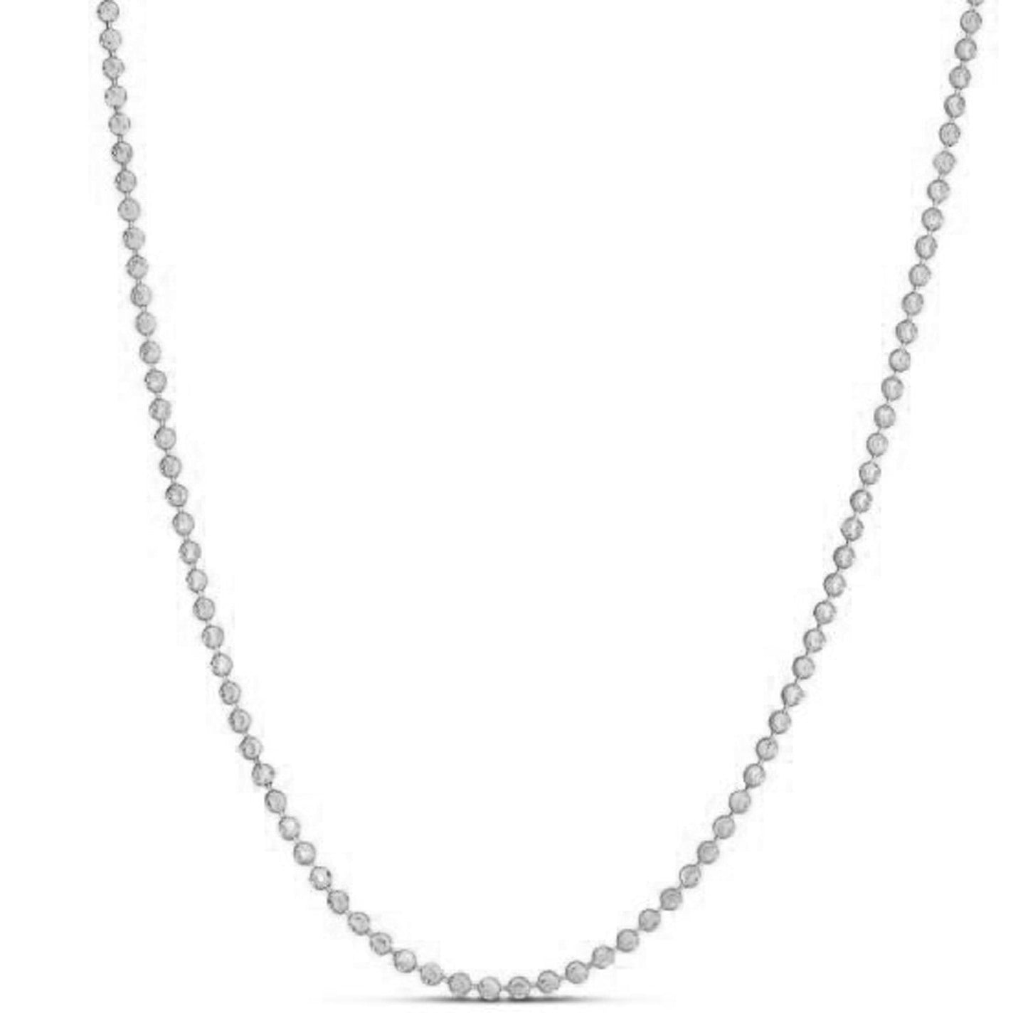 Moon Cut Bead Chain in 14k White Gold (2.50 mm) Bids.com