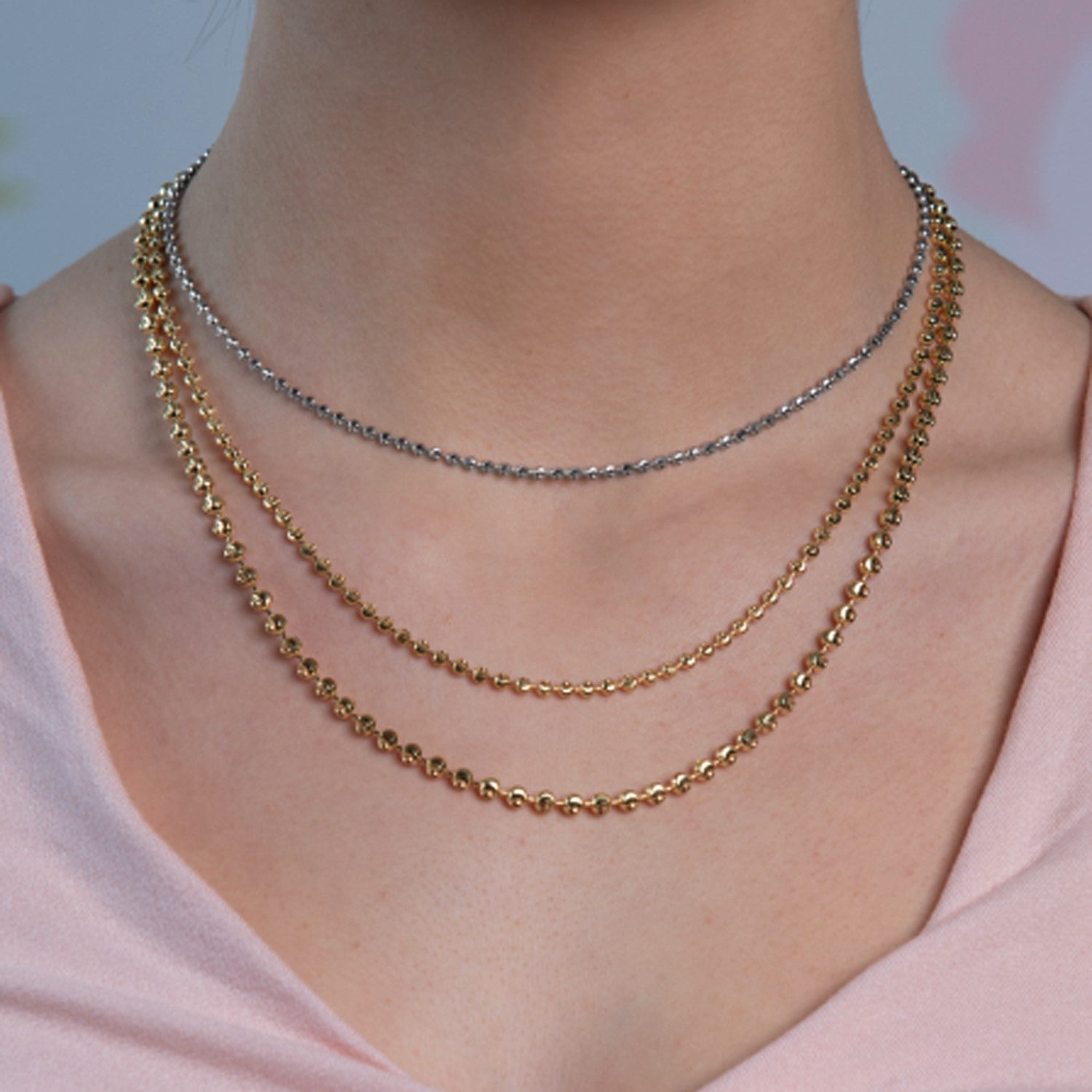 Moon Cut Bead Chain in 14k White Gold (2.50 mm) Bids.com