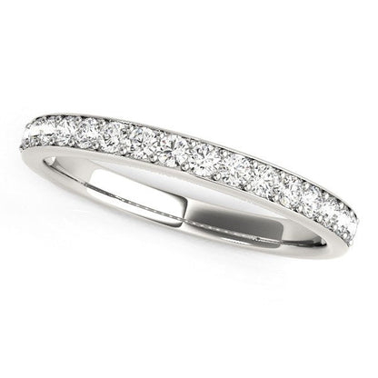 14k White Gold Prong Set Wedding Band with Diamonds (1/3 cttw) Bids.com