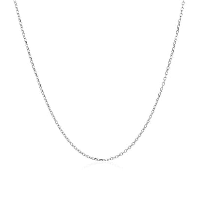 14k White Gold Diamond Cut Cable Link Chain 0.8mm Bids.com