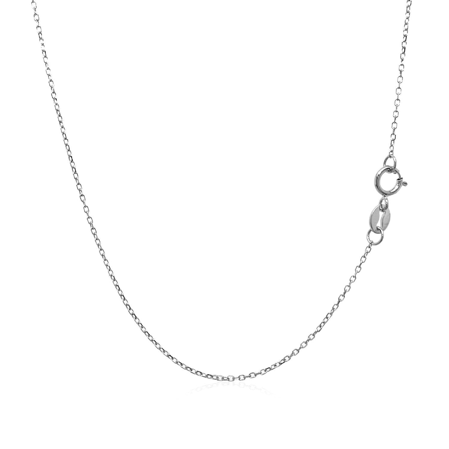 14k White Gold Diamond Cut Cable Link Chain 0.8mm Bids.com