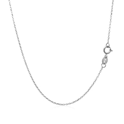 14k White Gold Diamond Cut Cable Link Chain 0.8mm Bids.com