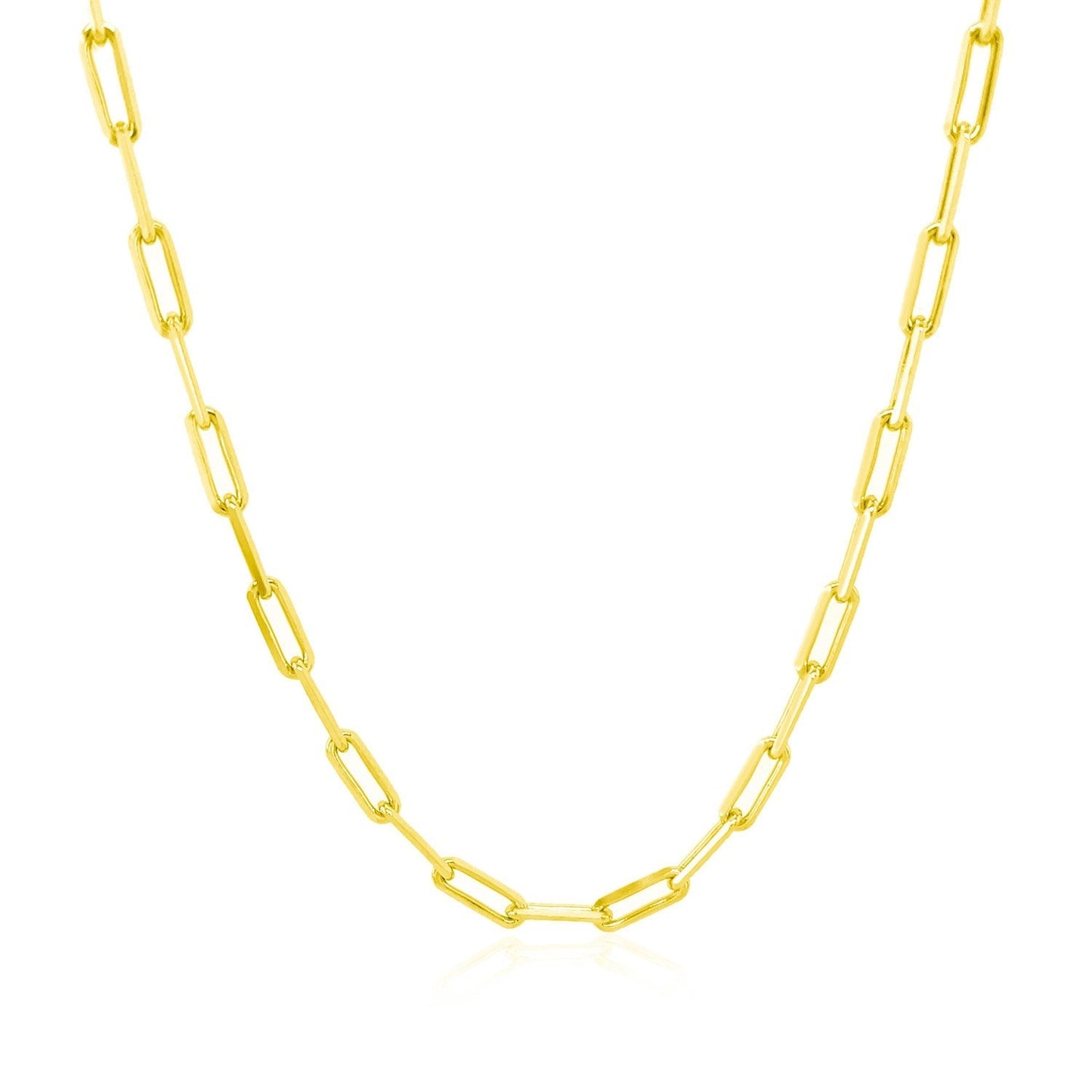 14K Yellow Gold Paperclip Chain (2.5mm) Bids.com