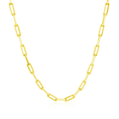 14K Yellow Gold Paperclip Chain (2.5mm) Bids.com