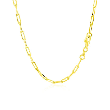 14K Yellow Gold Paperclip Chain (2.5mm) Bids.com