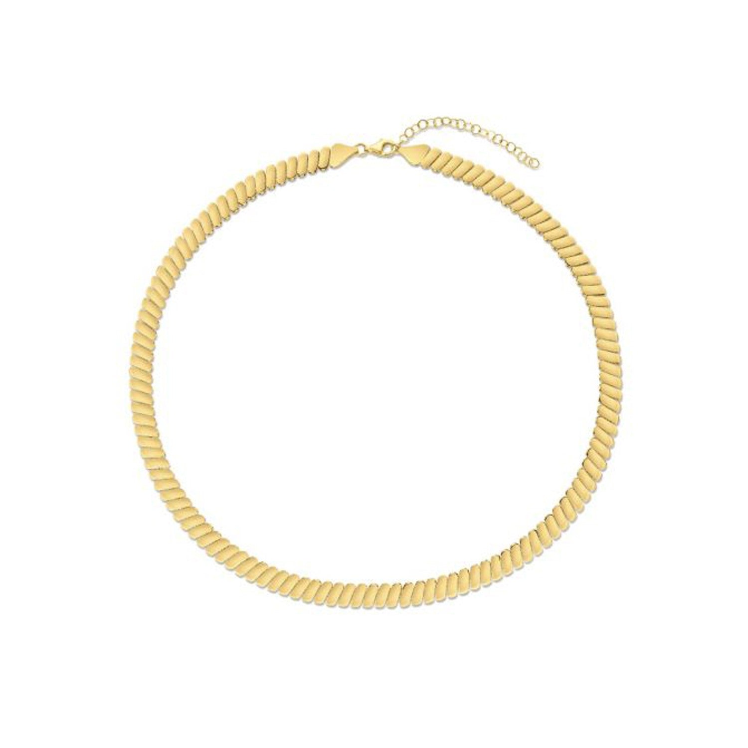 14k Yellow Gold Rib Link Necklace Bids.com