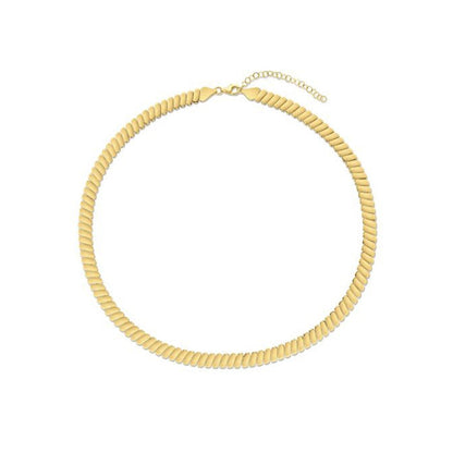 14k Yellow Gold Rib Link Necklace Bids.com