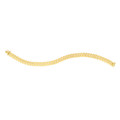 14k Yellow Gold 7 1/2 inch Laurel Leaf Bracelet with Diamond (7.40 mm) Bids.com