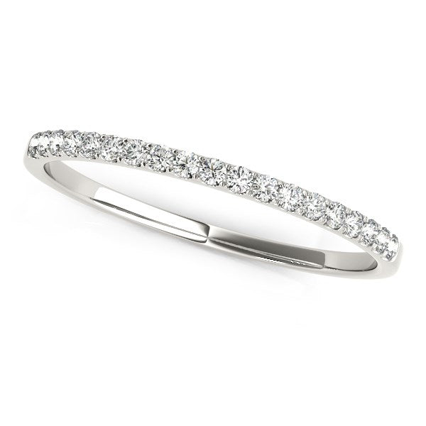 14k White Gold Pave Setting Diamond Wedding Ring (1/8 cttw) Bids.com