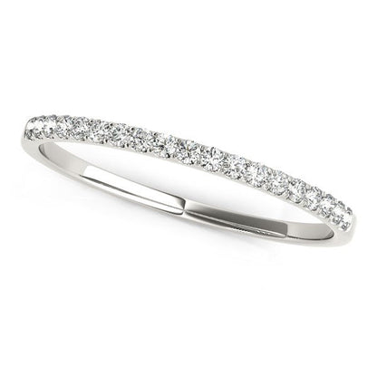14k White Gold Pave Setting Diamond Wedding Ring (1/8 cttw) Bids.com