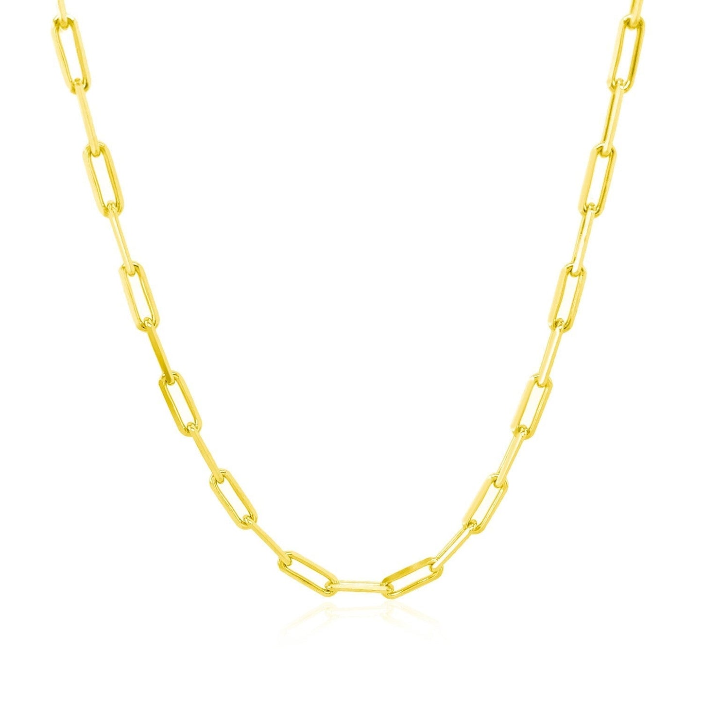 10K Yellow Gold Paperclip Chain (2.50 mm) Bids.com