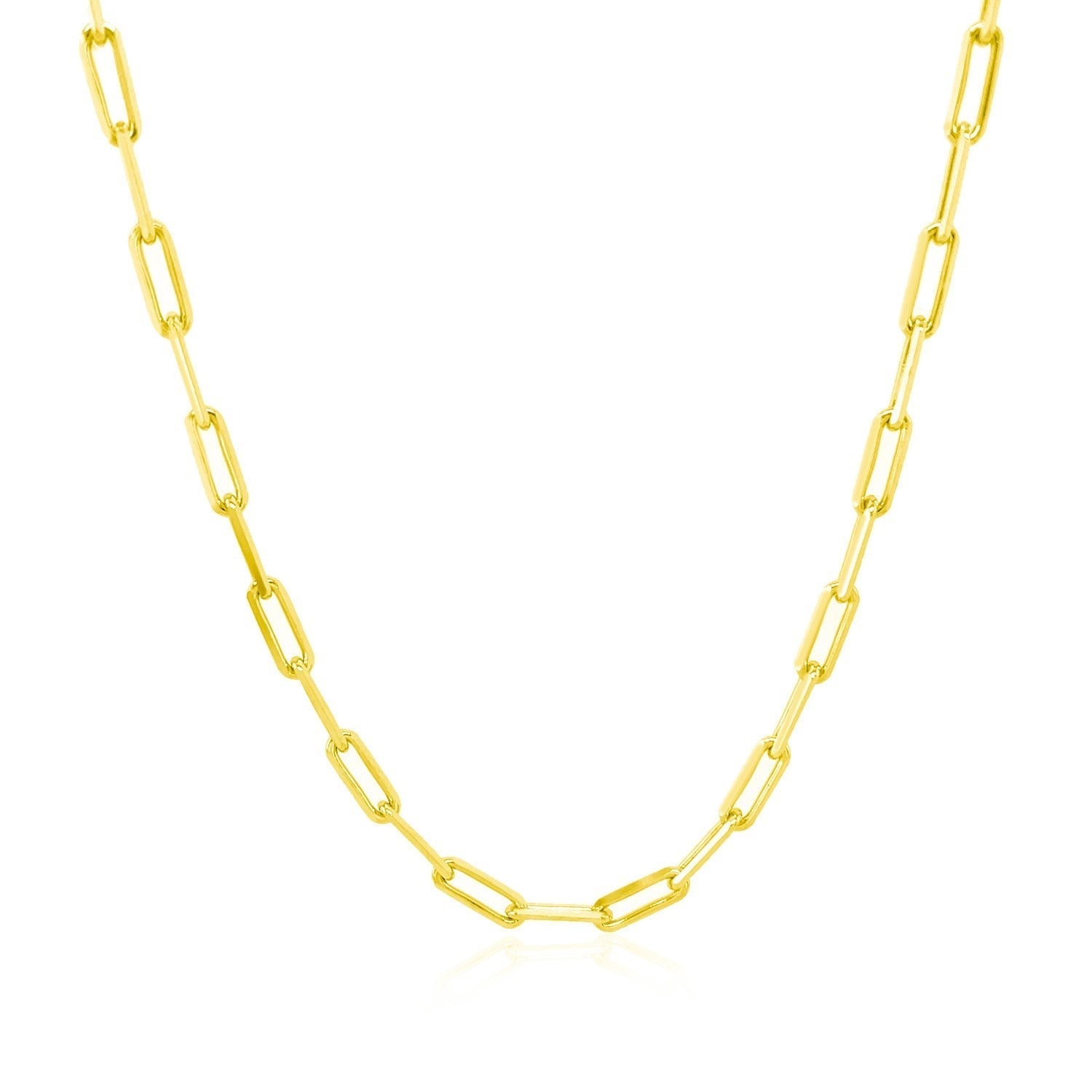 10K Yellow Gold Paperclip Chain (2.50 mm) Bids.com