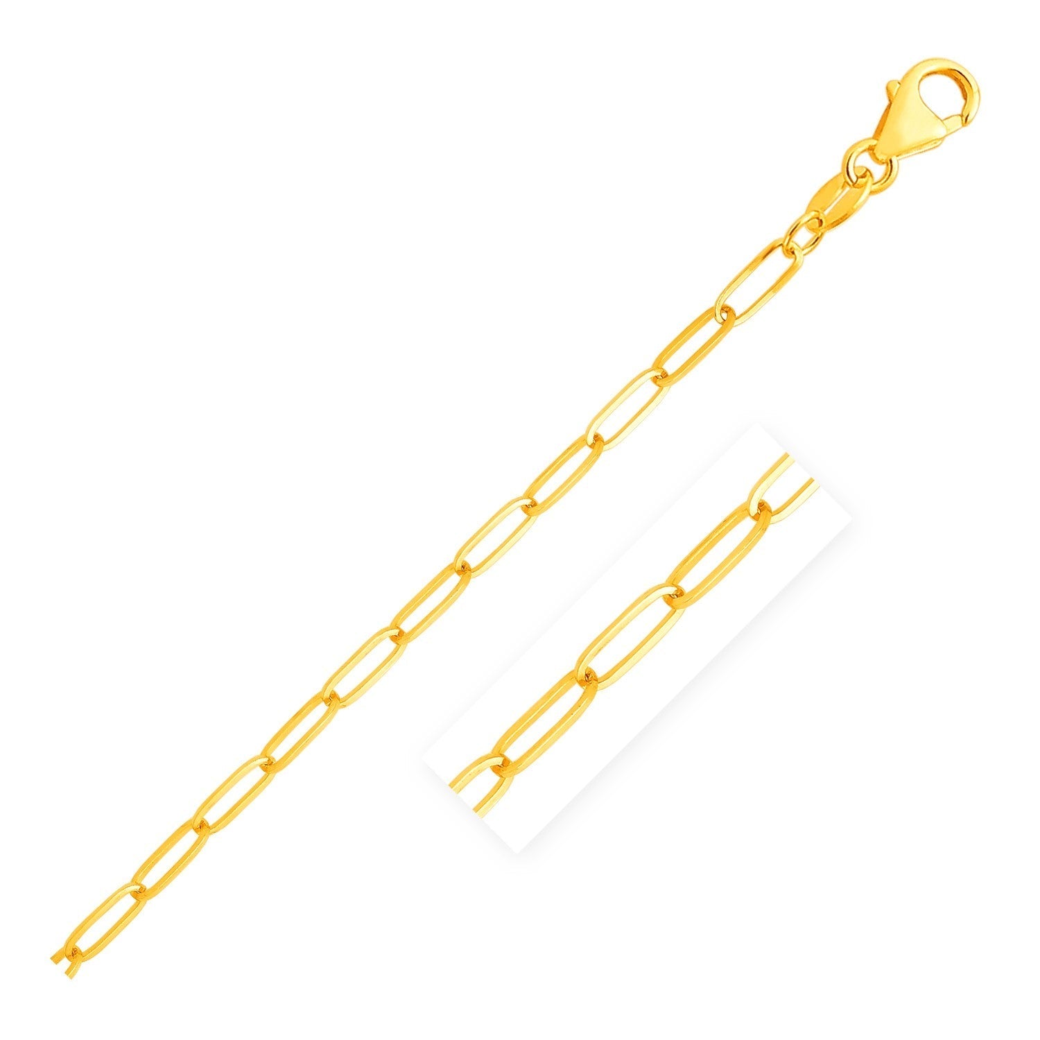 14K Yellow Gold Paperclip Bracelet (4.0mm) Bids.com